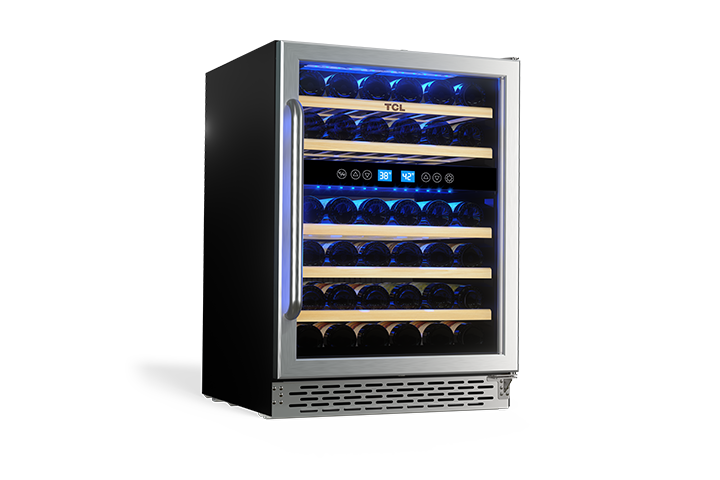 TCL 46 Bottles Dual Temperature Zones Free Standing Wine Cooler - TRW46B8AS