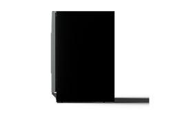 TCL TRV161BAS 161-can beverage cooler right view showing the closed black cabinet with black support feet