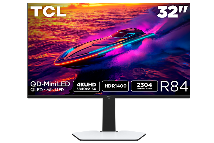 TCL 32R84 32-inch QD-Mini LED 4K gaming monitor front view