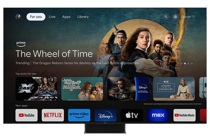 TCL 65" Q Class 4K UHD HDR QD-Mini LED Smart TV with Google TV – 65QM851G