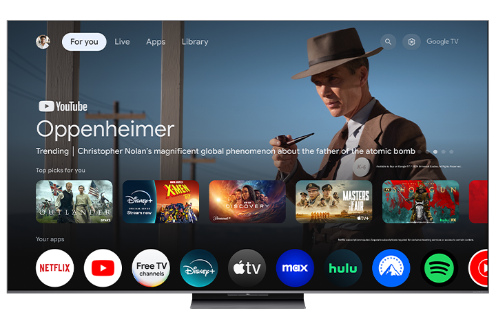 TCL 75" QM8K Series QD-Mini LED QLED 4K UHD Smart TV with Google TV – 75QM8K