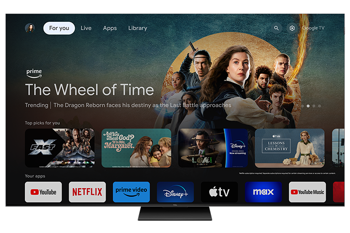 TCL 85" Q Class 4K UHD HDR QD-Mini LED Smart TV with Google TV – 85QM751G