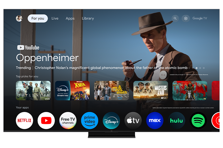 TCL 85" QM7K Series QD-Mini LED QLED 4K UHD Smart TV with Google TV – 85QM7K