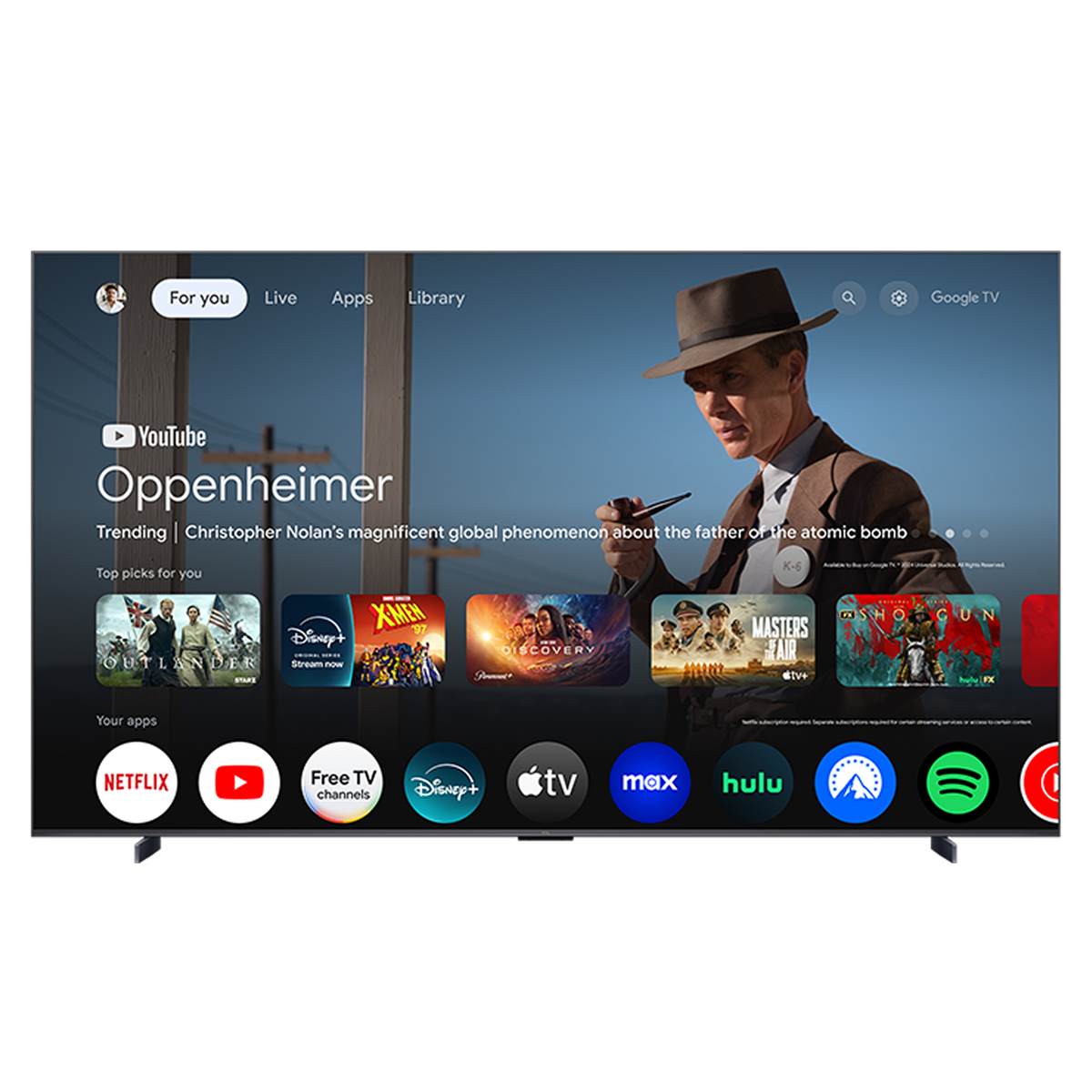 TCL television on-screen interface view