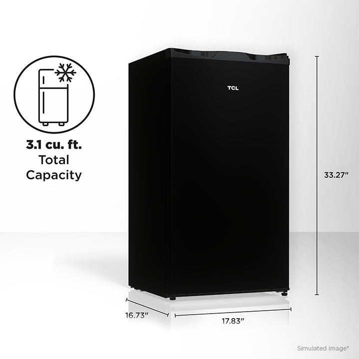 TCL 3.1 Cu.Ft Two Door Mini Refrigerator Black - TRM31D4AB – TCL