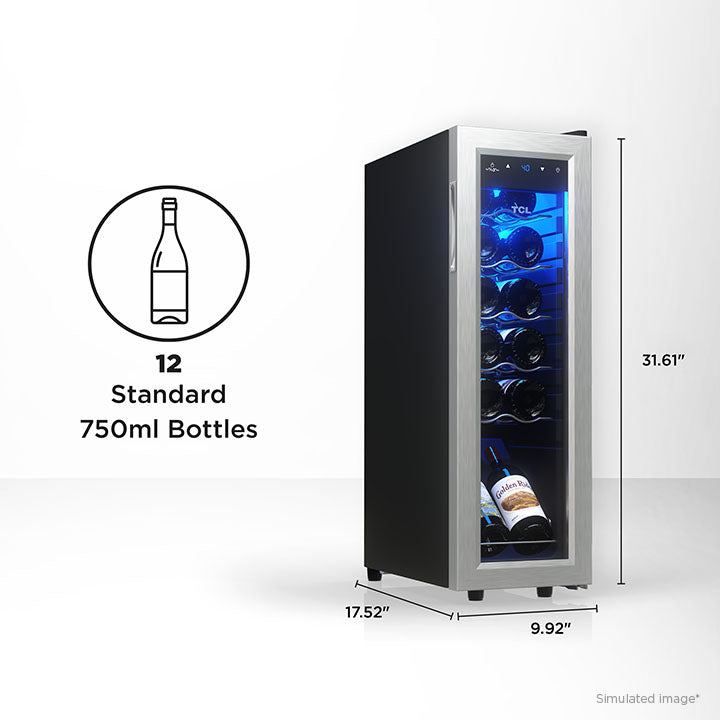 TCL 12 Bottles Single Temperature Zone Free Standing Wine Cooler