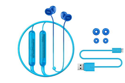 TCL Ocean Blue Wireless In-ear Bluetooth Headphones with Mic - SOCL300BTBL