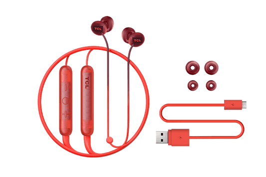 TCL Sunset Orange Wireless In-ear Bluetooth Headphones with Mic - SOCL300BTOR