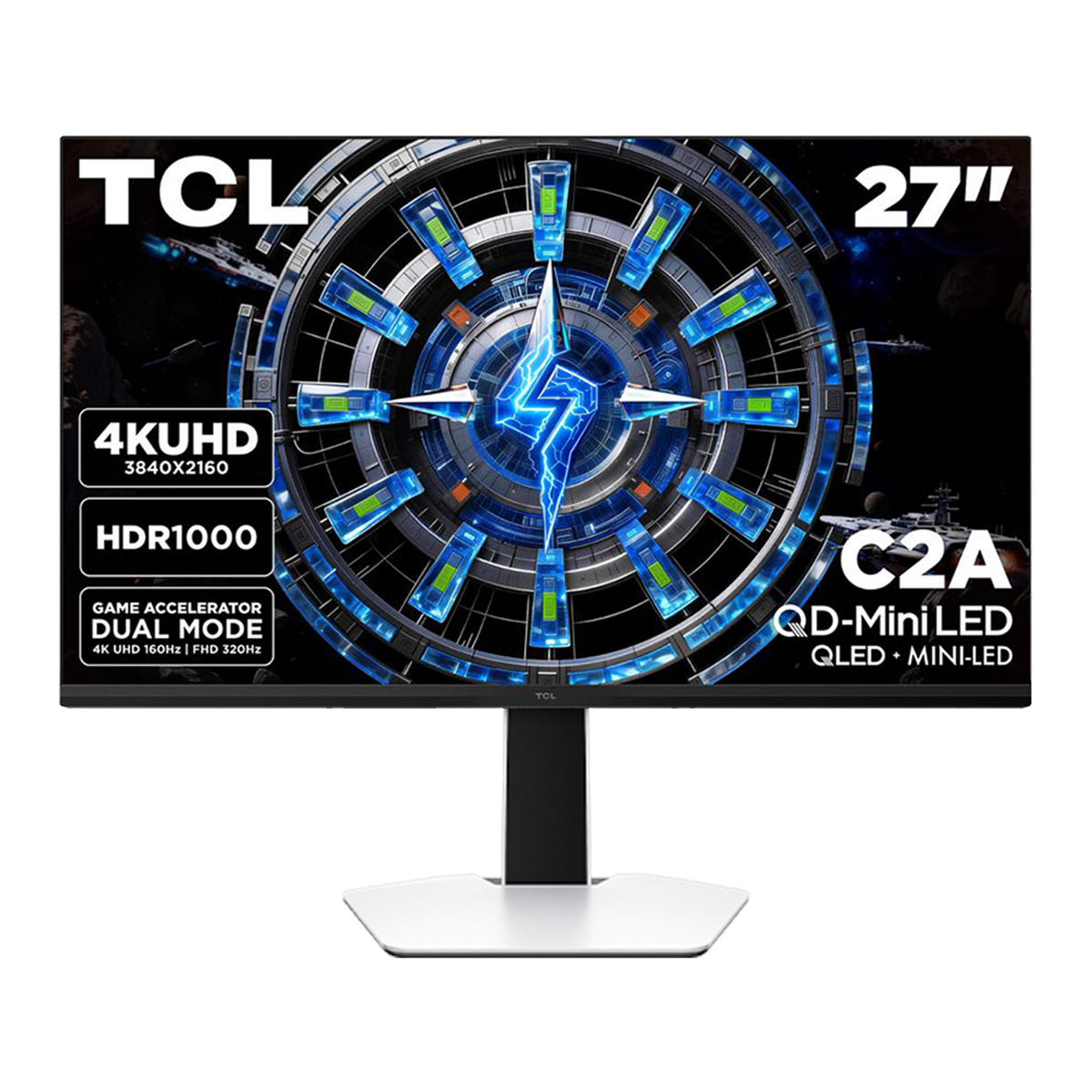 TCL 27" C2A Series 4K QD-Mini LED 320Hz 1,200 Nits Peak Brightness 0.3ms MPRT-Plus Gaming Monitor