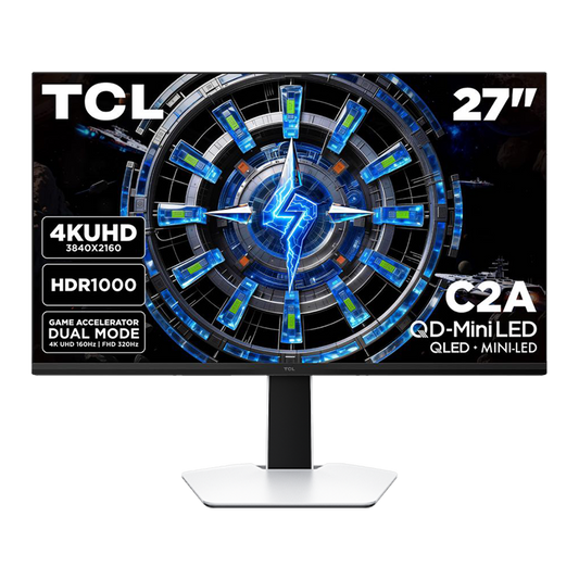 TCL 27" C2A Series 4K QD-Mini LED 320Hz 1,200 Nits Peak Brightness 0.3ms MPRT-Plus Gaming Monitor