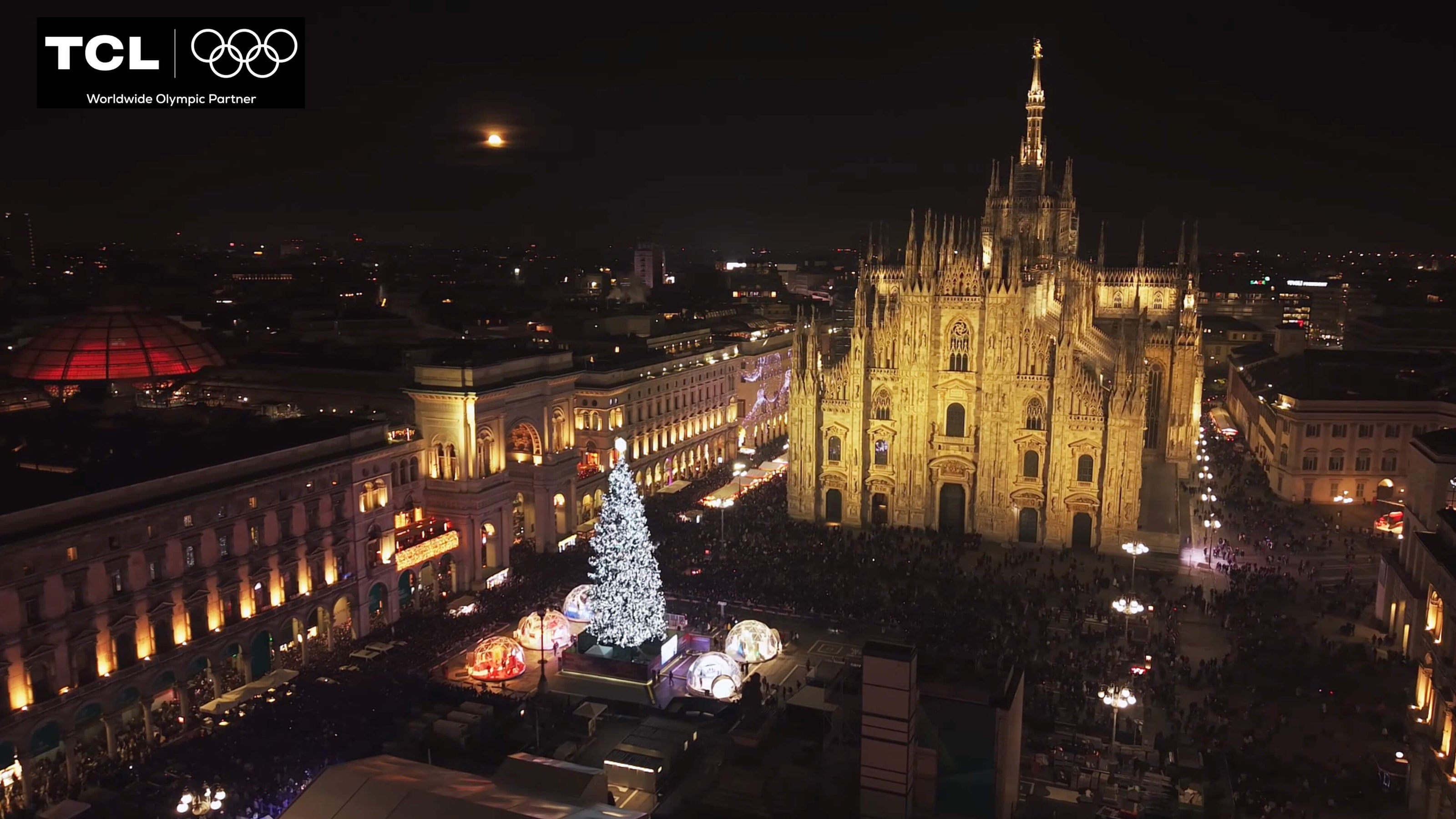 Load video: See Milan's Christmas Tree &amp; Wishes for Greatness Light Up!