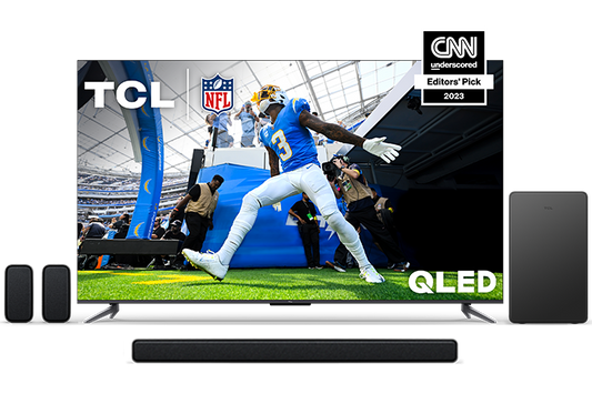 TCL 55" Q Class 4K QLED Smart TV and Premium 5.1 Channel Sound Bar Bundle