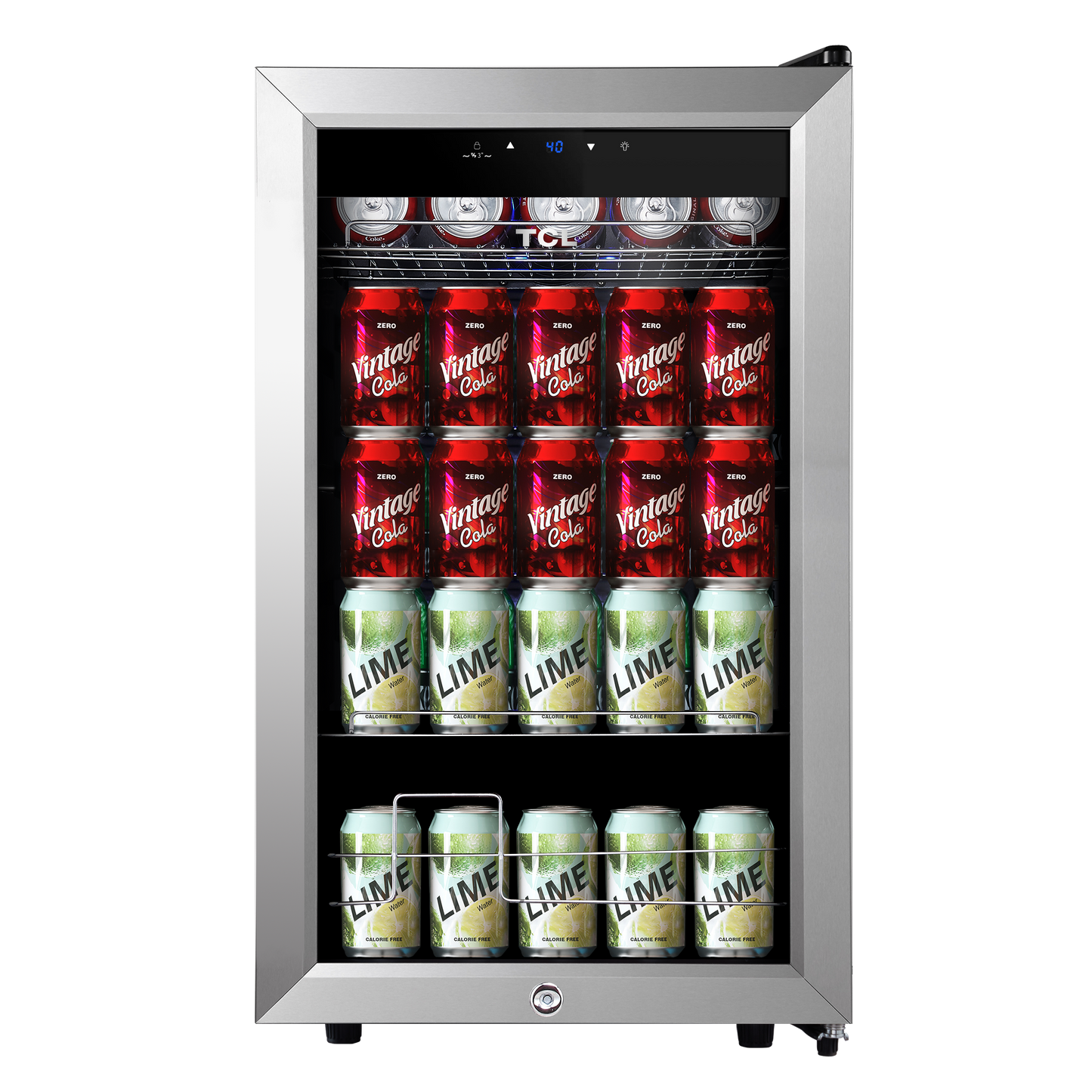 TCL 102 Cans / 24 Wine Bottles Freestanding Wine and Beverage Cooler - TRE24S4AMS