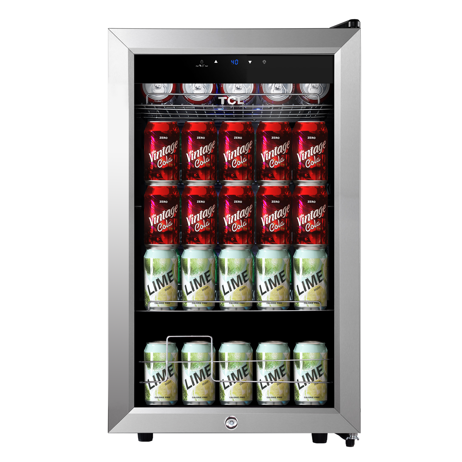 TCL 102 Cans / 24 Wine Bottles Freestanding Wine and Beverage Cooler - TRE24S4AMS