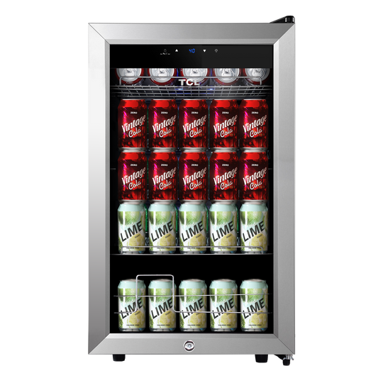 TCL 102 Cans / 24 Wine Bottles Freestanding Wine and Beverage Cooler - TRE24S4AMS
