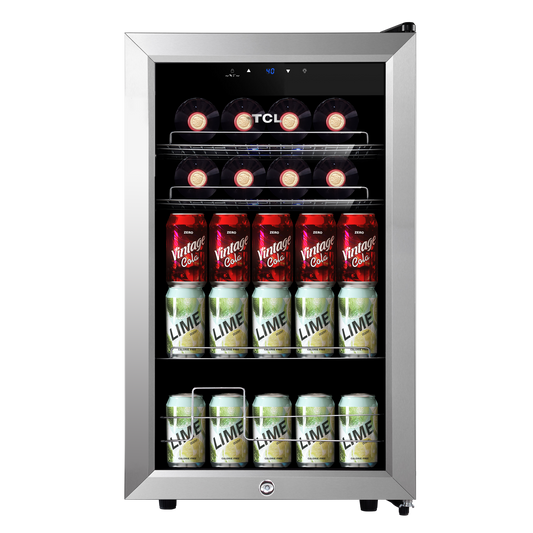 TCL 102 Cans / 24 Wine Bottles Freestanding Wine and Beverage Cooler - TRE24S4AMS