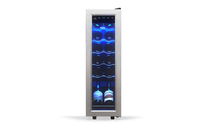 TCL 12 Bottles Single Temperature Zone Free Standing Wine Cooler - TRW12F6AS