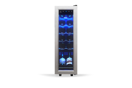 TCL 12 Bottles Single Temperature Zone Free Standing Wine Cooler - TRW12F6AS