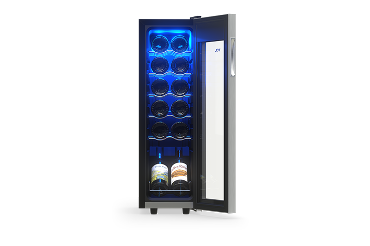 TCL 12 Bottles Single Temperature Zone Free Standing Wine Cooler - TRW12F6AS