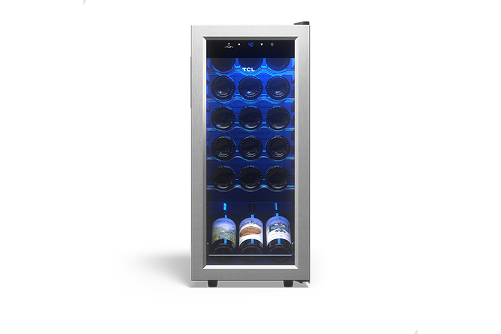 TCL 18 Bottles Single Temperature Zone Free Standing Wine Cooler - TRW18F6AS