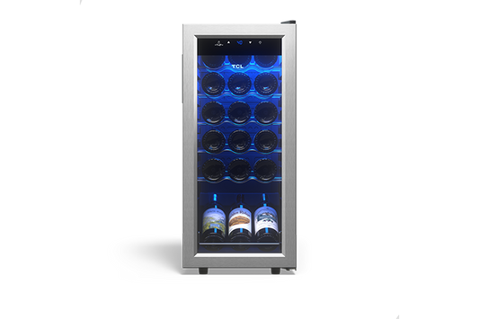 TCL 18 Bottles Single Temperature Zone Free Standing Wine Cooler - TRW18F6AS