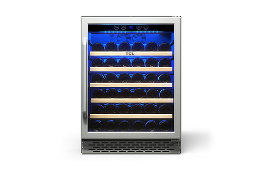 TCL 52 Bottles Single Temperature Zone Free Standing Wine Cooler - TRW52B7AS