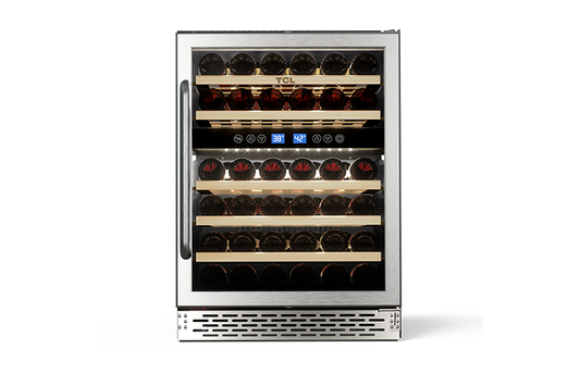 TCL 46 Bottles Dual Temperature Zones Free Standing Wine Cooler - TRW46B8AS