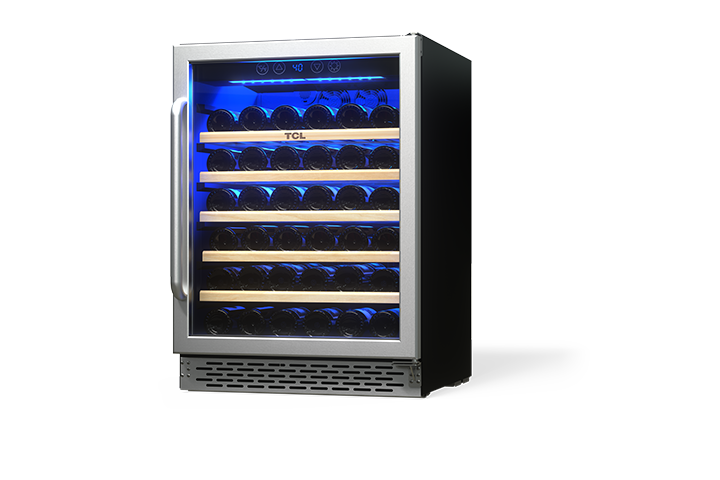 TCL 52 Bottles Single Temperature Zone Free Standing Wine Cooler - TRW52B7AS