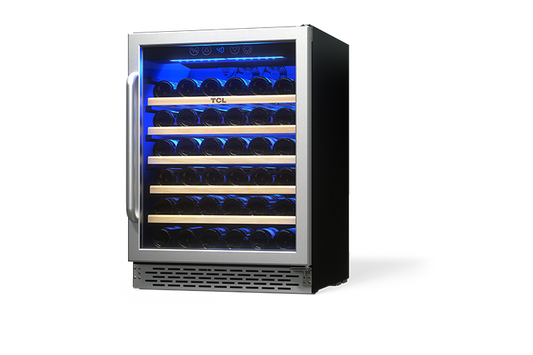 TCL 52 Bottles Single Temperature Zone Free Standing Wine Cooler - TRW52B7AS