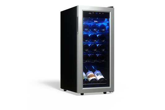 TCL 18 Bottles Single Temperature Zone Free Standing Wine Cooler - TRW18F6AS