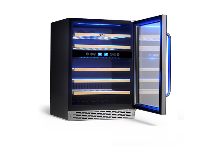 TCL 46 Bottles Dual Temperature Zones Free Standing Wine Cooler - TRW46B8AS