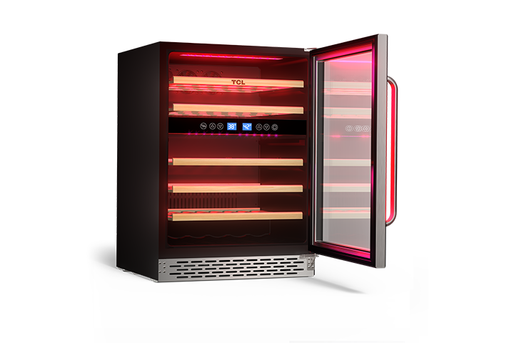 TCL 46 Bottles Dual Temperature Zones Free Standing Wine Cooler - TRW46B8AS