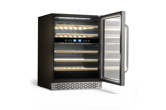 TCL 46 Bottles Dual Temperature Zones Free Standing Wine Cooler - TRW46B8AS