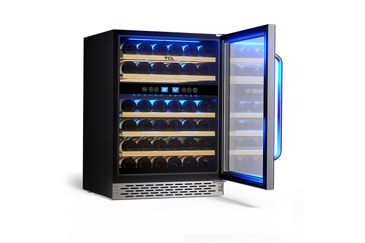 TCL 46 Bottles Dual Temperature Zones Free Standing Wine Cooler - TRW46B8AS