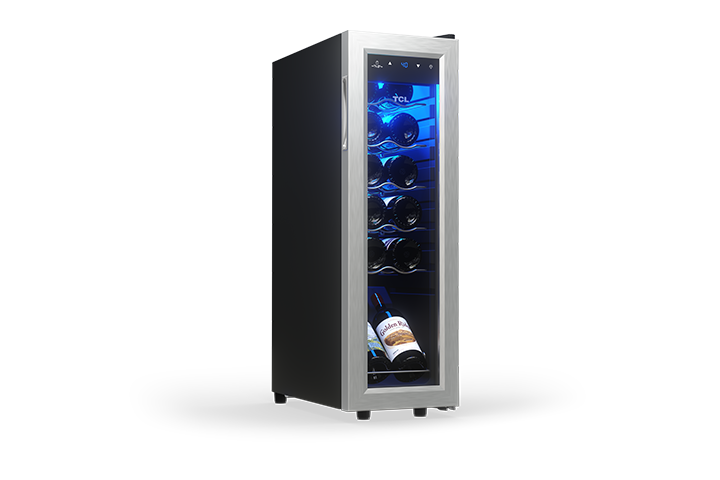 TCL 12 Bottles Single Temperature Zone Free Standing Wine Cooler - TRW12F6AS