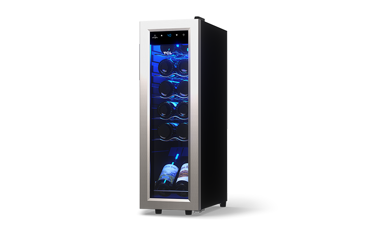 TCL 12 Bottles Single Temperature Zone Free Standing Wine Cooler - TRW12F6AS