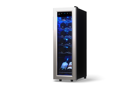 TCL 12 Bottles Single Temperature Zone Free Standing Wine Cooler - TRW12F6AS