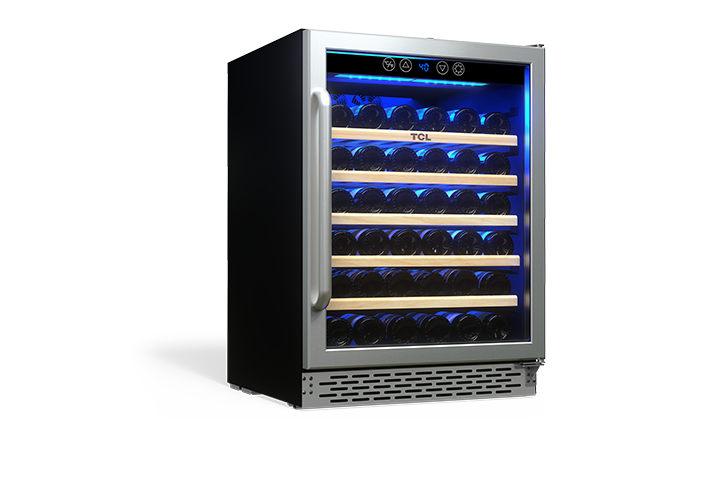 TCL 52 Bottles Single Temperature Zone Free Standing Wine Cooler - TRW52B7AS