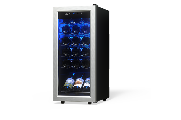 TCL 18 Bottles Single Temperature Zone Free Standing Wine Cooler - TRW18F6AS