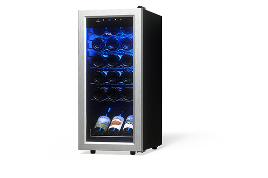 TCL 18 Bottles Single Temperature Zone Free Standing Wine Cooler - TRW18F6AS