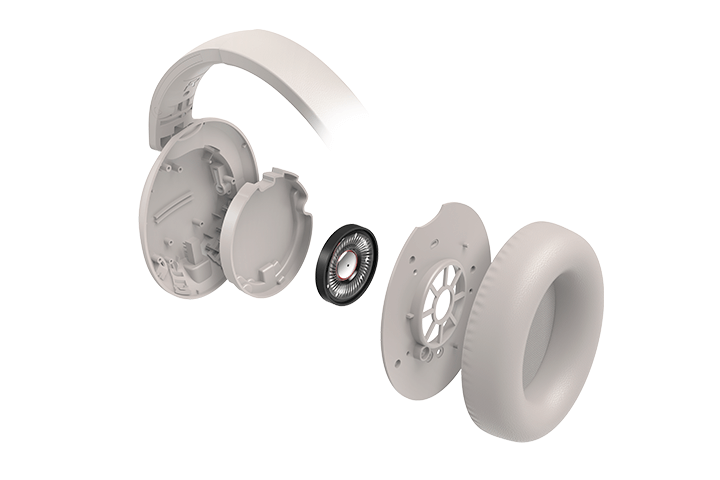 TCL Cement Gray On-Ear Noise Cancelling Hi-Res Wireless Headphones with Built-in Mic - ELIT400NCWT