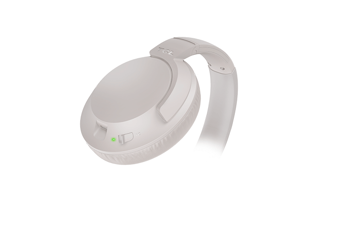 TCL Cement Gray On-Ear Noise Cancelling Hi-Res Wireless Headphones with Built-in Mic - ELIT400NCWT