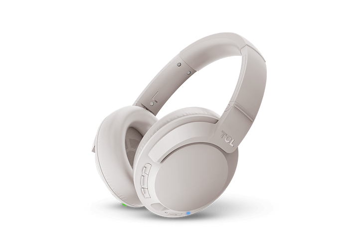 TCL Cement Gray On-Ear Noise Cancelling Hi-Res Wireless Headphones with Built-in Mic - ELIT400NCWT