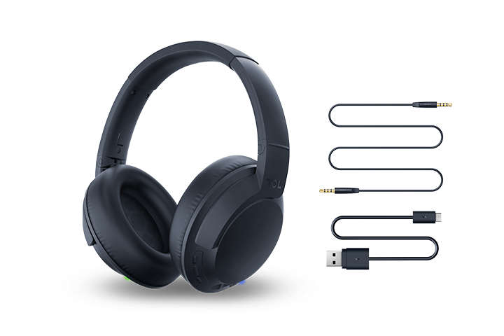 TCL Midnight Blue On-Ear Noise Cancelling Hi-Res Wireless Headphones with Built-in Mic - ELIT400NCBL