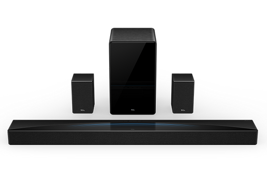 TCL Q85H Q Class 7.1.4 Channel Sound Bar with Dolby Atmos, Wireless Subwoofer, and Wireless Surround Speakers