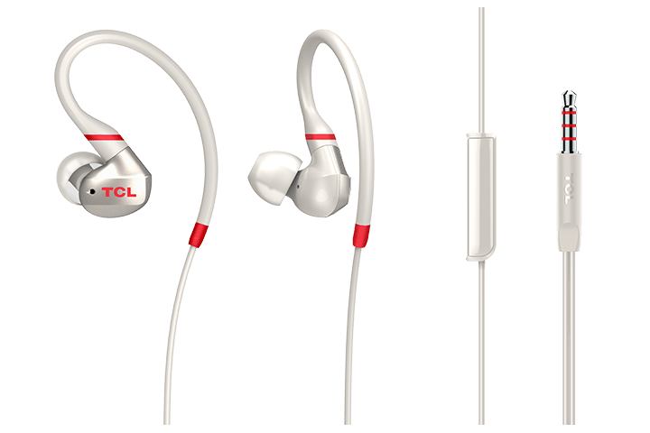 TCL Crimson White In-ear Headphones with Mic - ACTV100WT