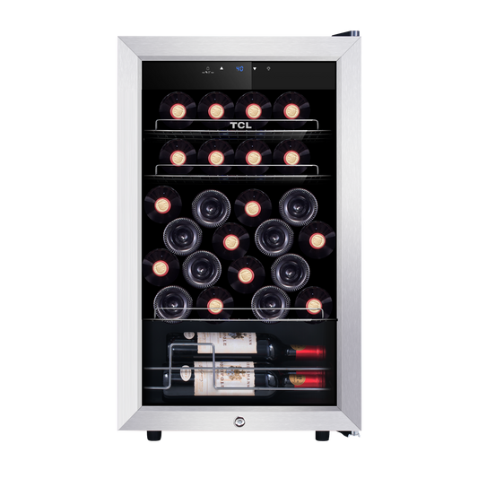 TCL 102 Cans / 24 Wine Bottles Freestanding Wine and Beverage Cooler - TRE24S4AMS