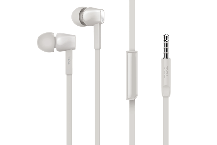 TCL Ash White In-ear Headphones with Mic - MTRO100WT