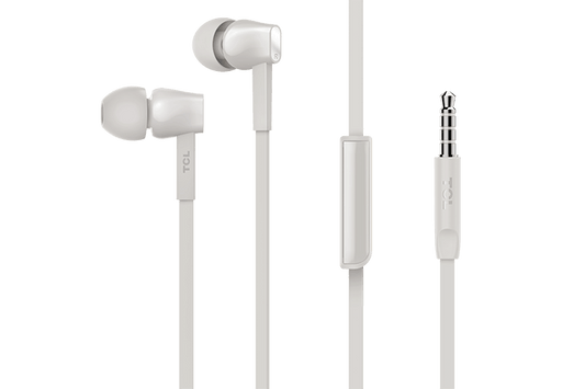 TCL Ash White In-ear Headphones with Mic - MTRO100WT