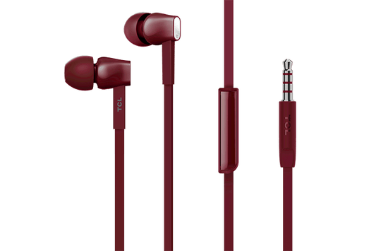 TCL Burgundy Crush In-ear Headphones with Mic - MTRO100RD